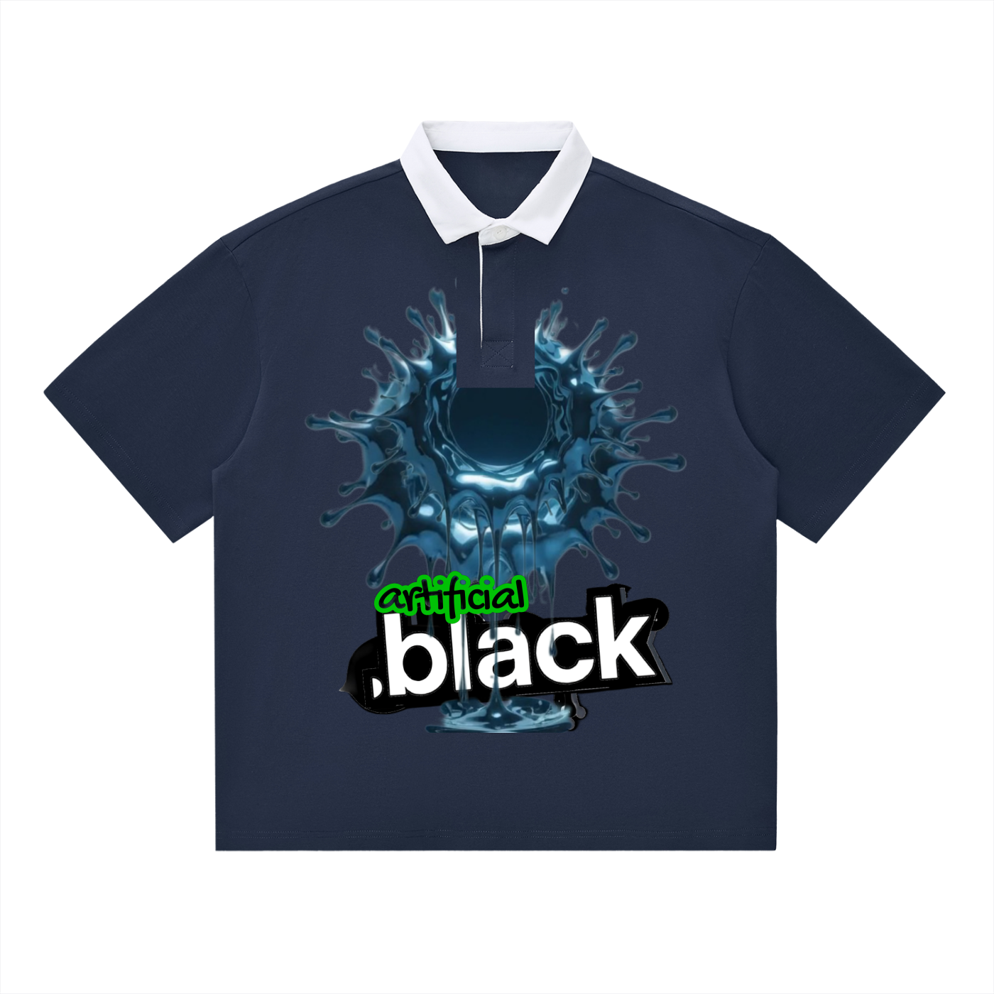 "Antimatter Splatter Contrast Polo Shirt"