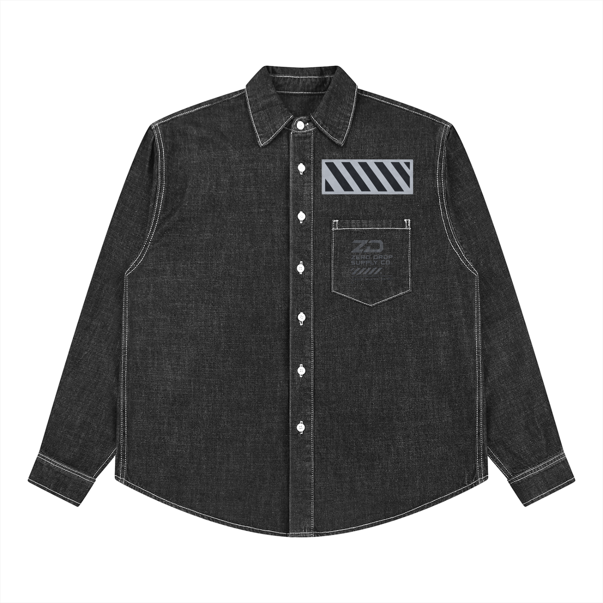 Unisex Vintage Wash Denim Shirt - ZERO DROP SUPPLY CO.