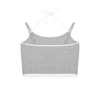 Diamond Line Contrast Binding Halter Tank Top