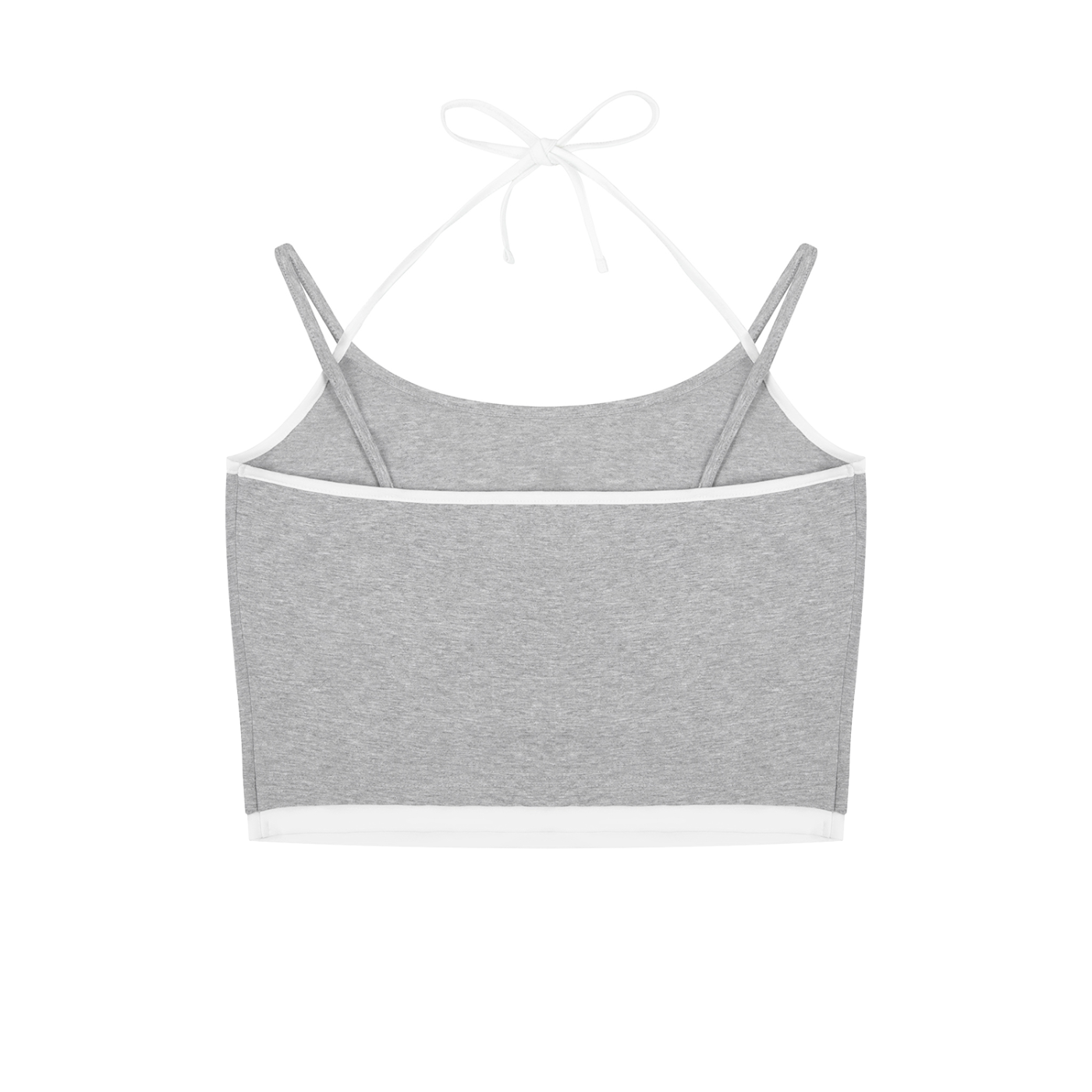 Diamond Line Contrast Binding Halter Tank Top