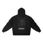 Ruched Sleeves Digitally Enhanced Hoodie