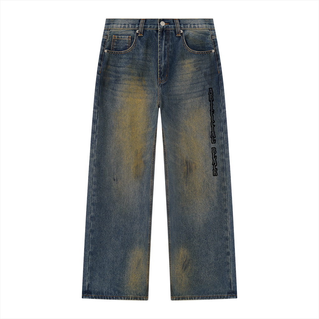 Men's Vintage Wash Sideline Wide Leg Denim