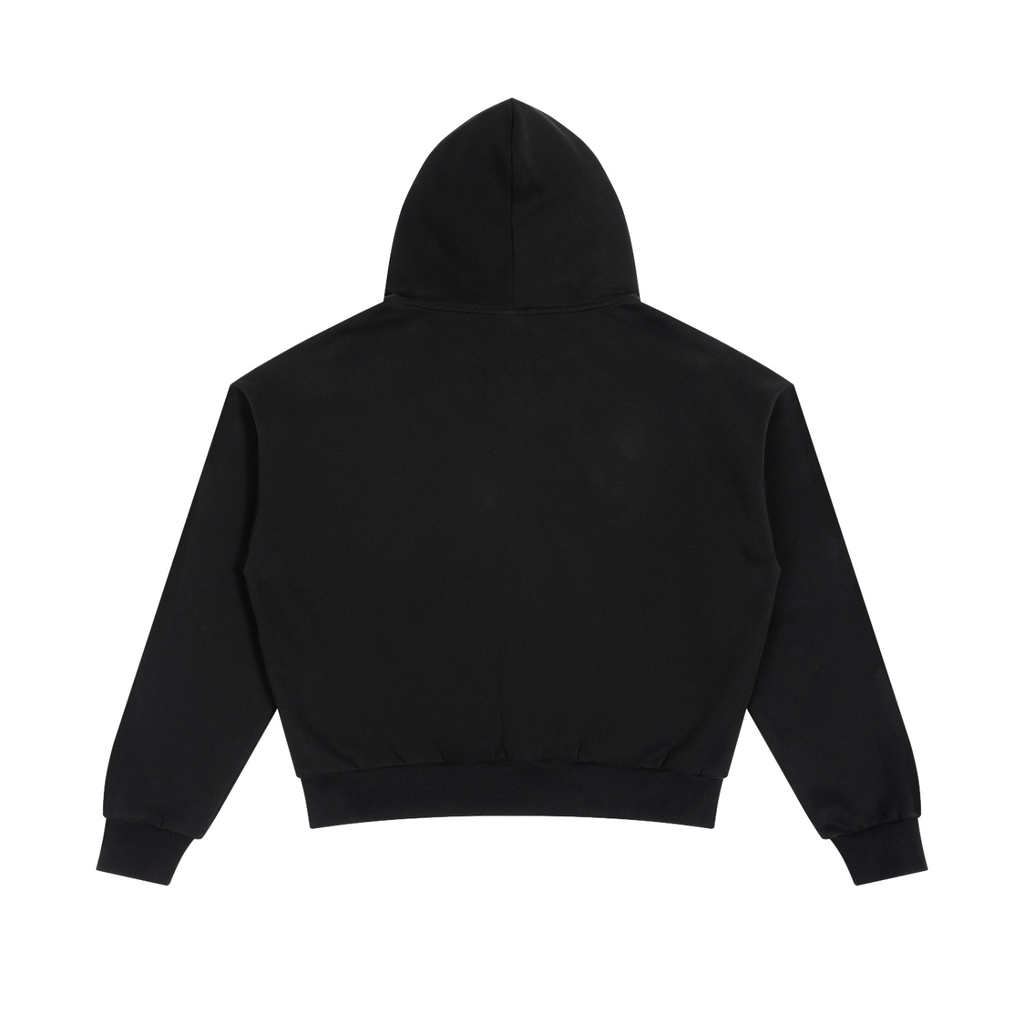 Unisex Boxy Fleece Piping Full Zip Hoodie