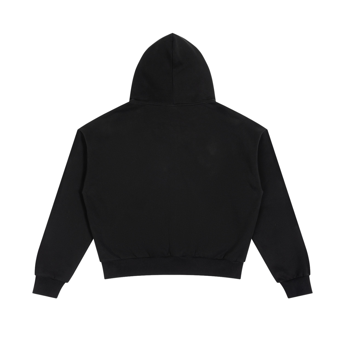 Sweat à capuche unisexe coupe carrée en molleton avec bordures et fermeture zippée intégrale