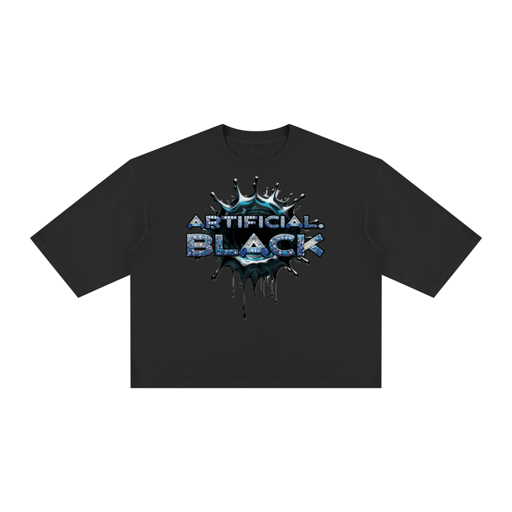 Unisex Vintage Blinged Out Splater Boxy T