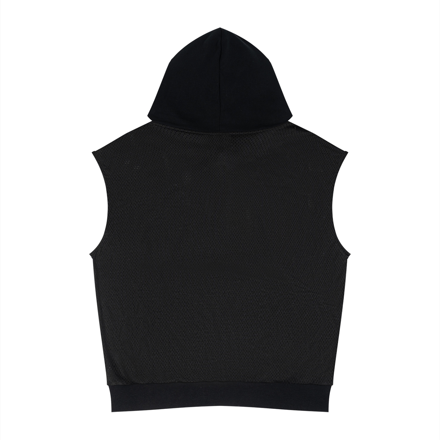 Unisex Artificial Athletics Mesh Sleeveless Hoodie
