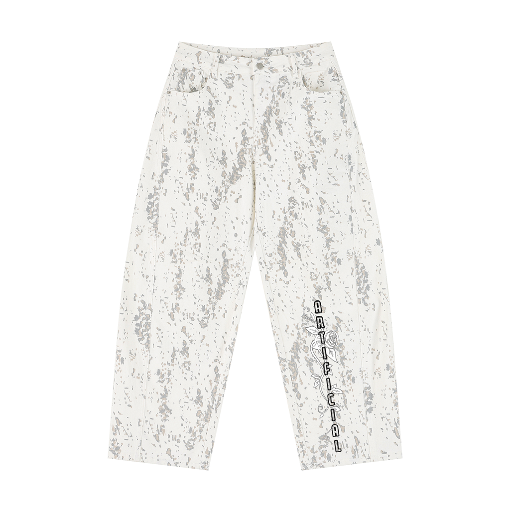 Women's Splatter Barrel Leg Jeans