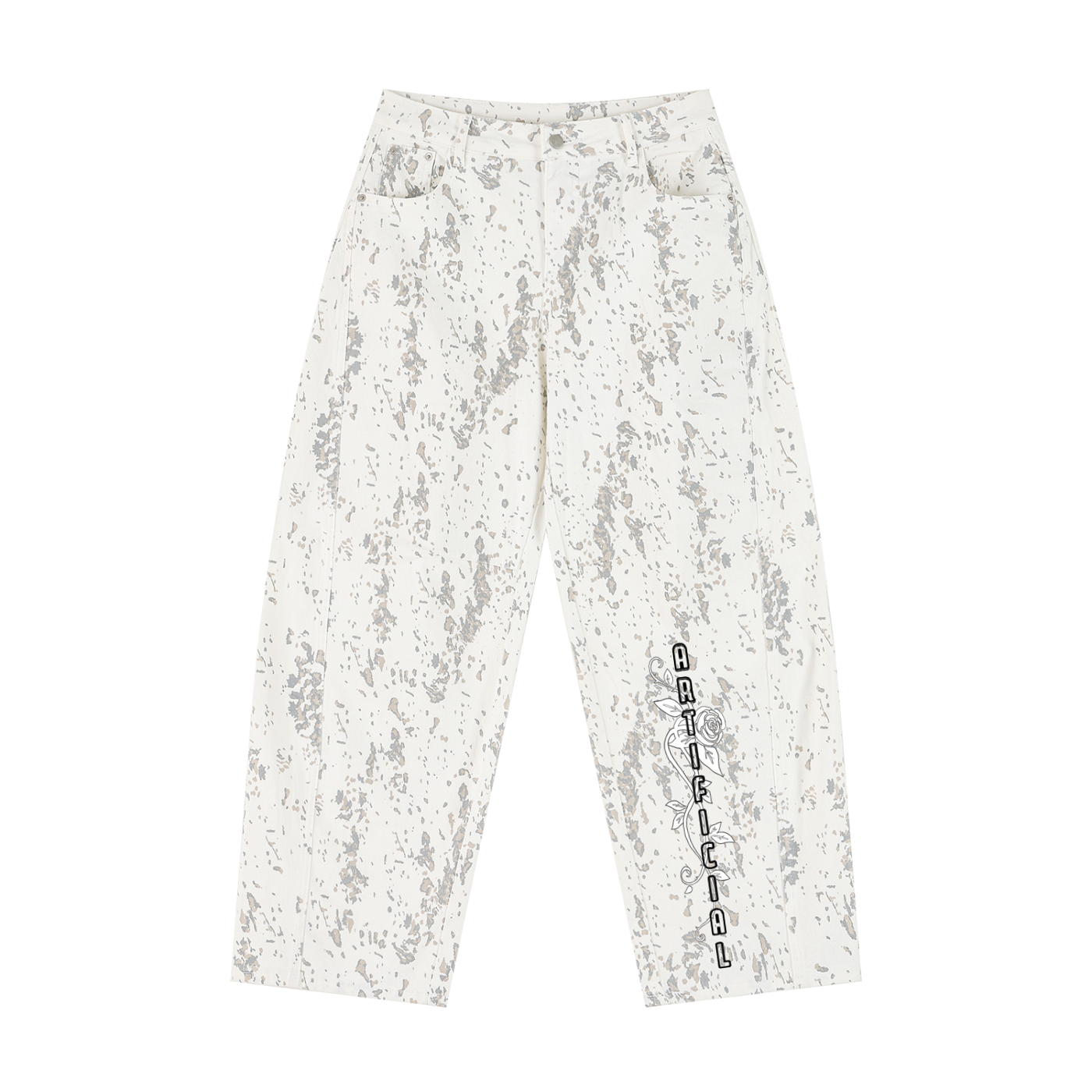 Women's Splatter Barrel Leg Jeans