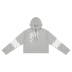 Women’s Cropped time Vines & Lace-Panel Hoodie