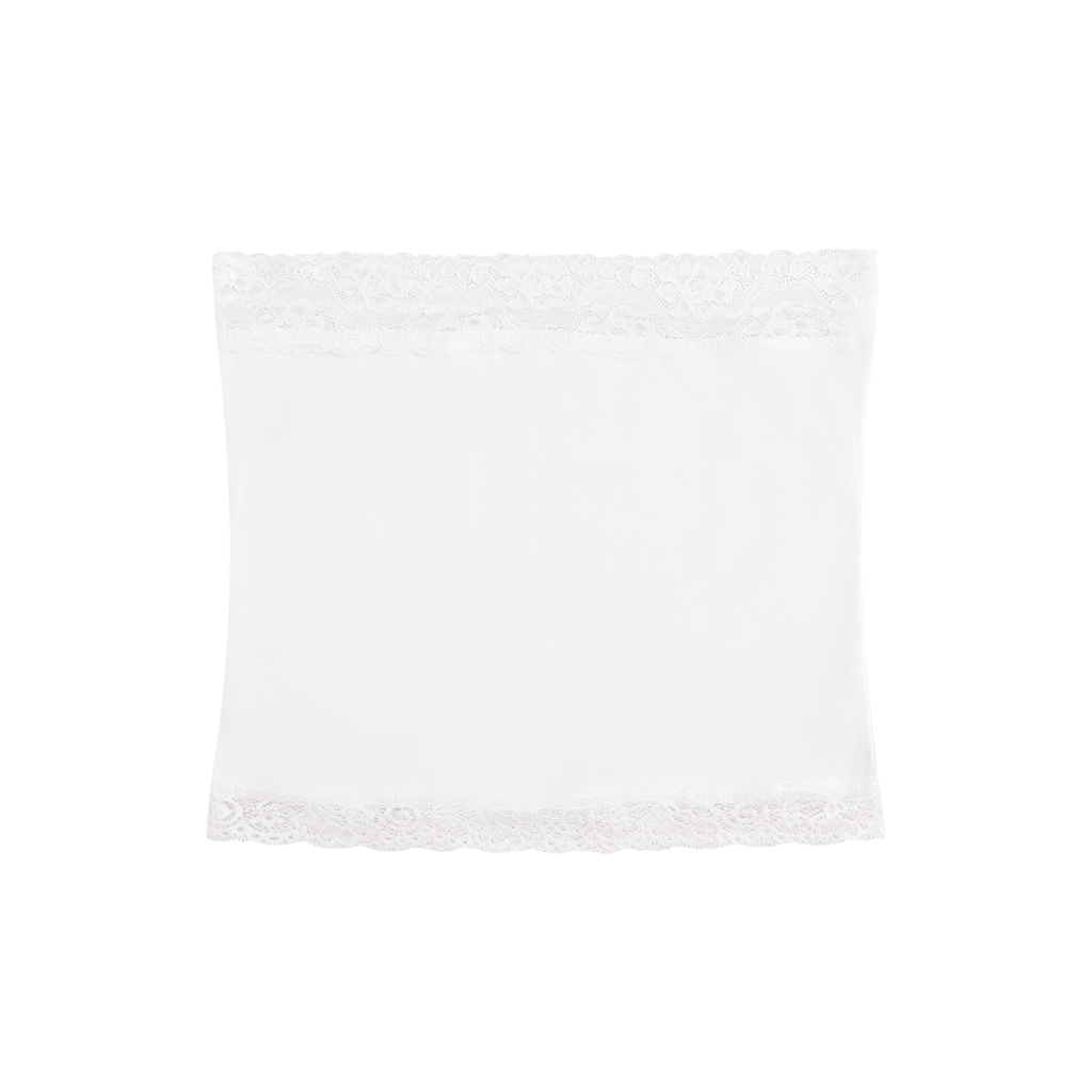 Women's Cropped Paneled Tube Top Diamonds and Lace