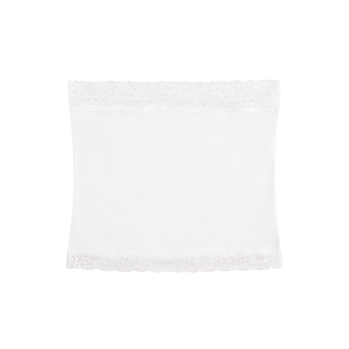 Women's Cropped Paneled Tube Top Diamonds and Lace