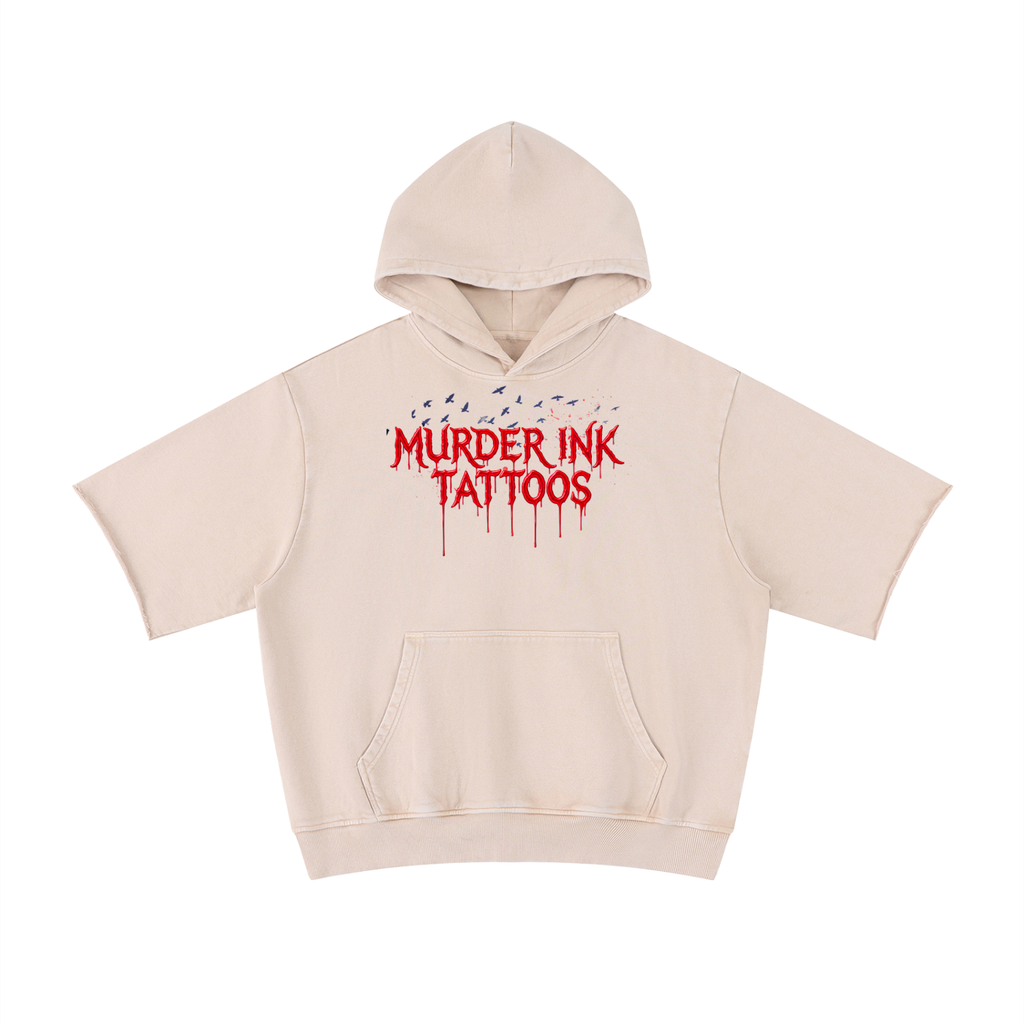 Unisex Murder Ink Tattoos Short Sleeve Hoodie