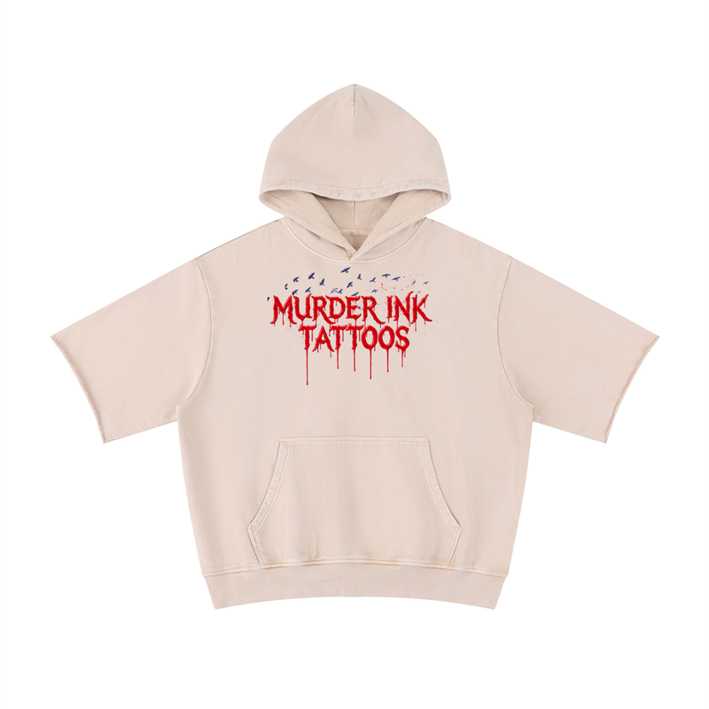 Unisex Murder Ink Tattoos Short Sleeve Hoodie