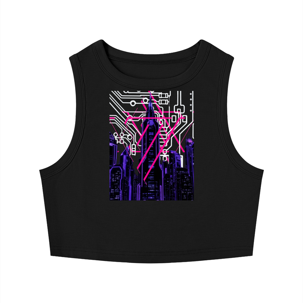 Digital Neon Crewneck Crop Tank