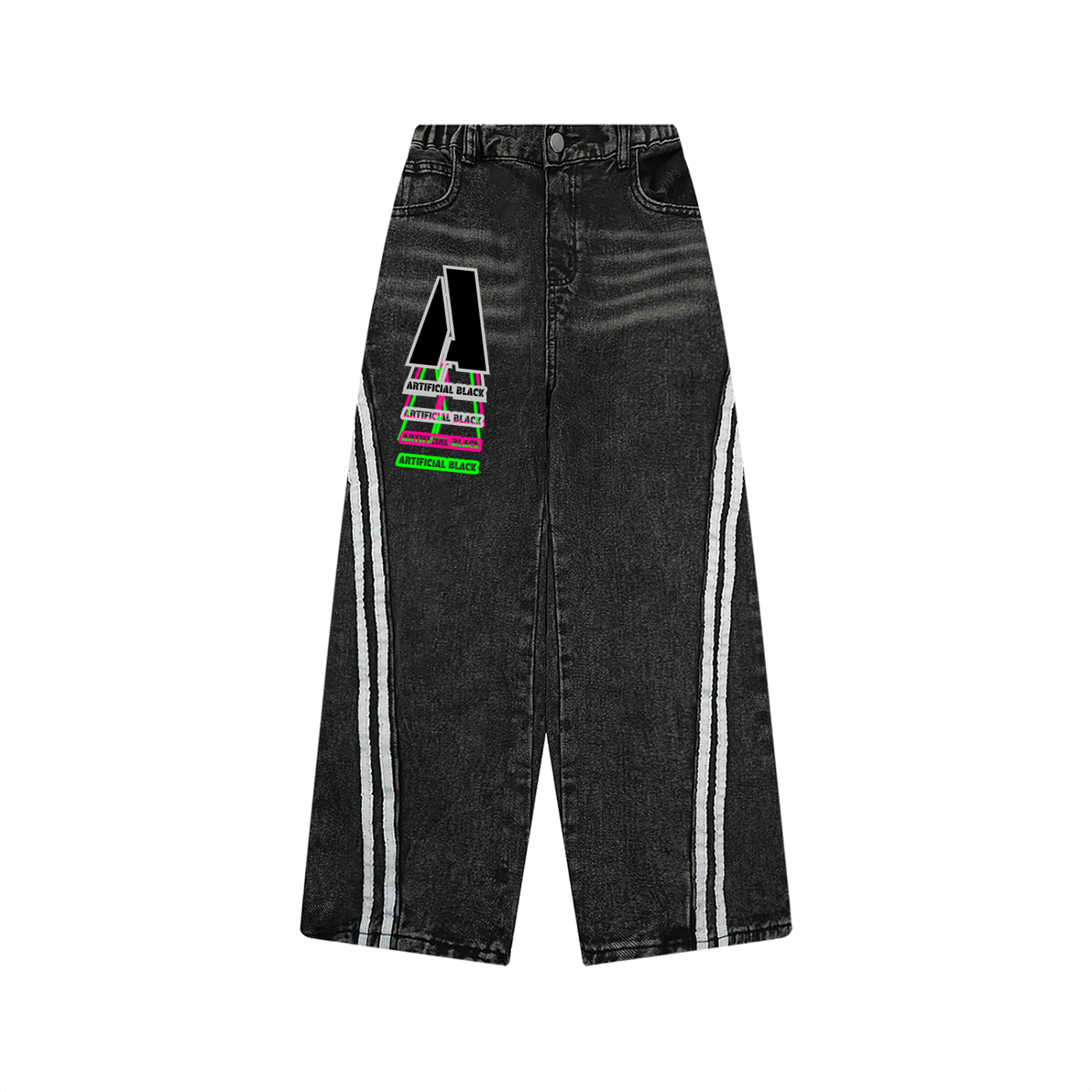 Kid’s Vintage Wash Big A Side Stripe Jeans