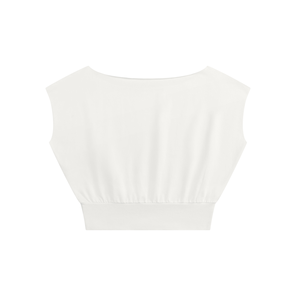 Women’s Logo Boatneck Raw Edge Crop T