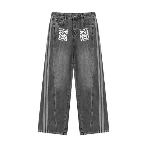 Jean large en denim pour femme