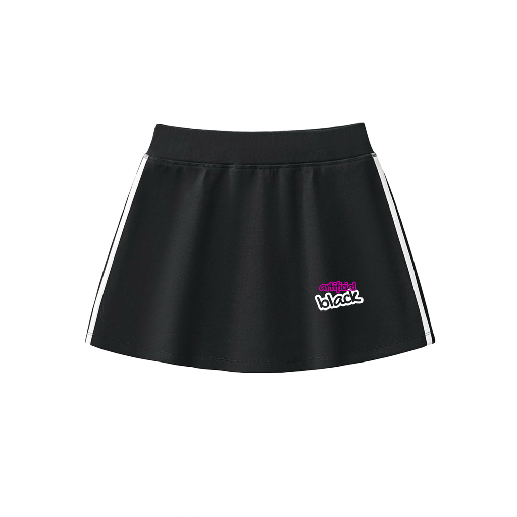 Black skirt with white stripes on a white background