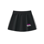 Black skirt with white stripes on a white background