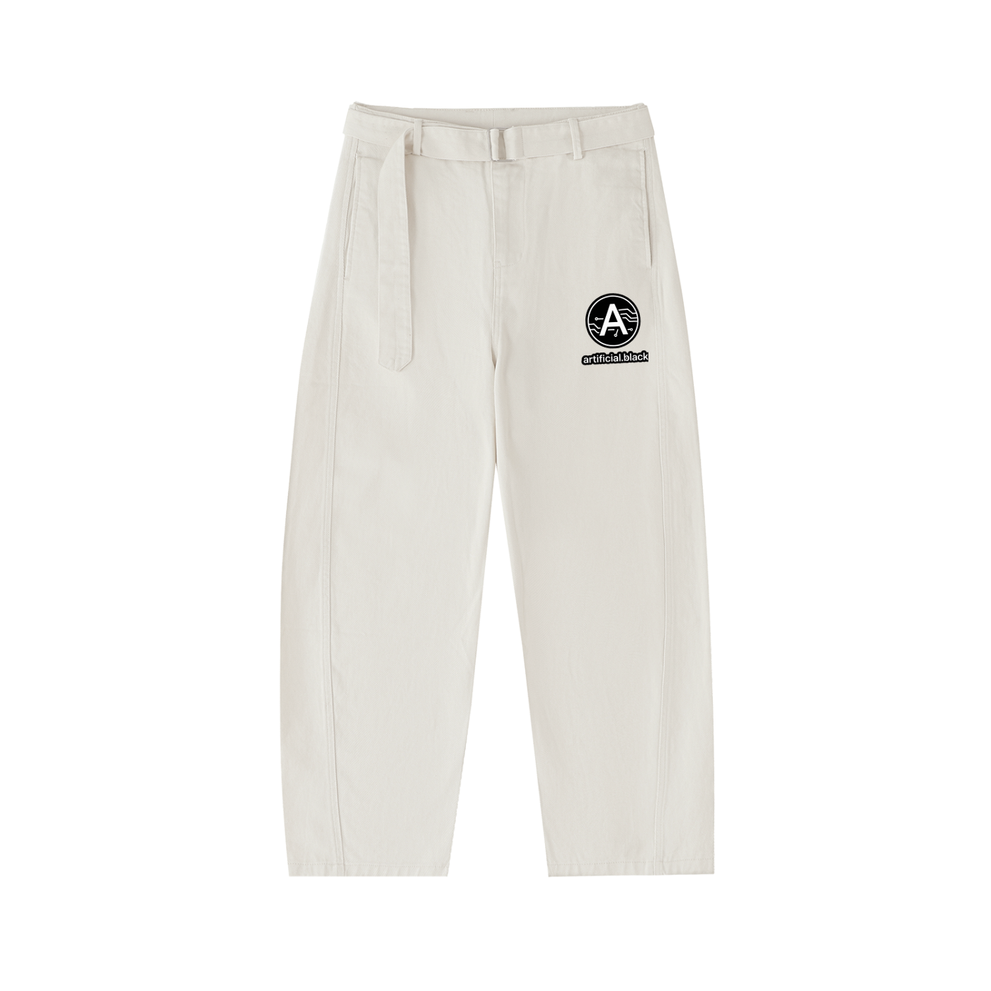 Digital Logo Barrel-leg Chino Pants