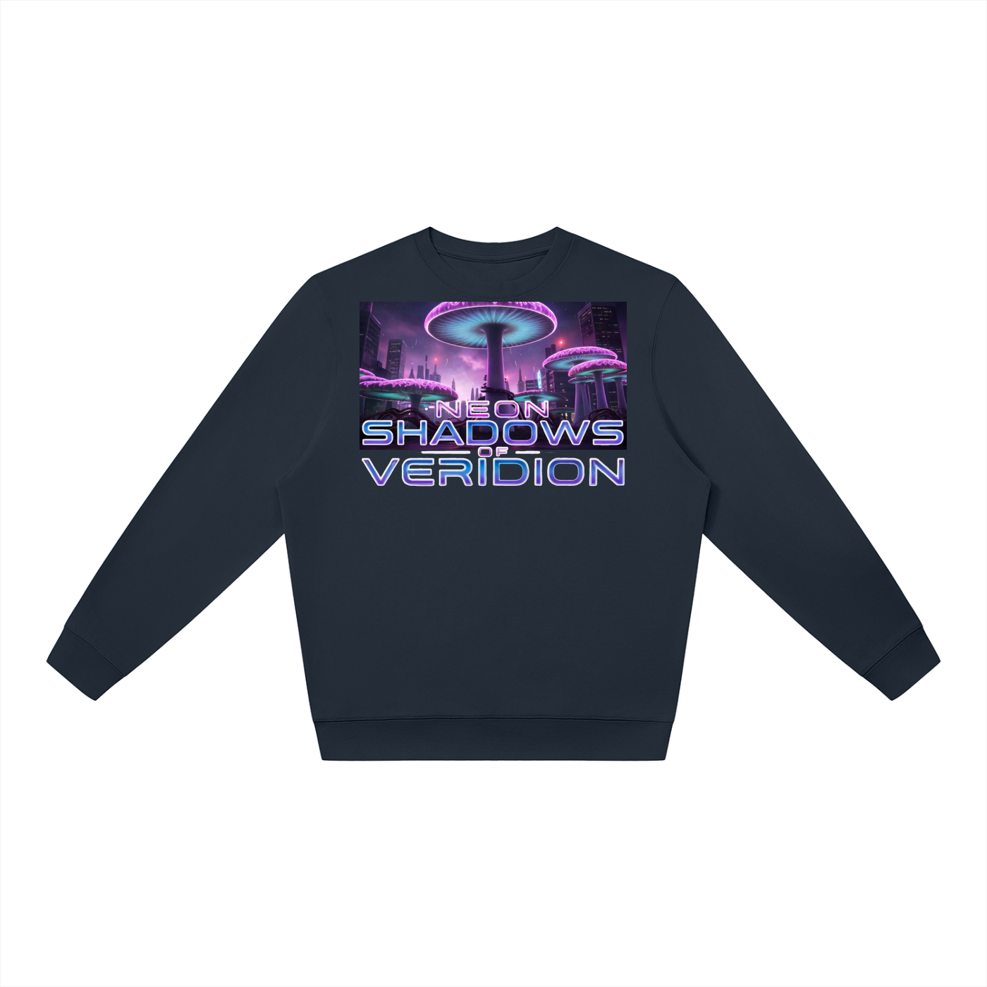 Neon Shadows of Veridion Shroom City Oversized Crewneck Sweatshirt