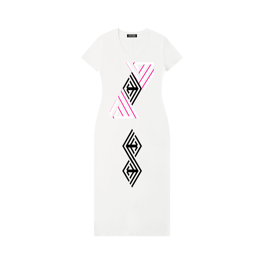 Women's V-Neck Short Sleeve Maxi Dress