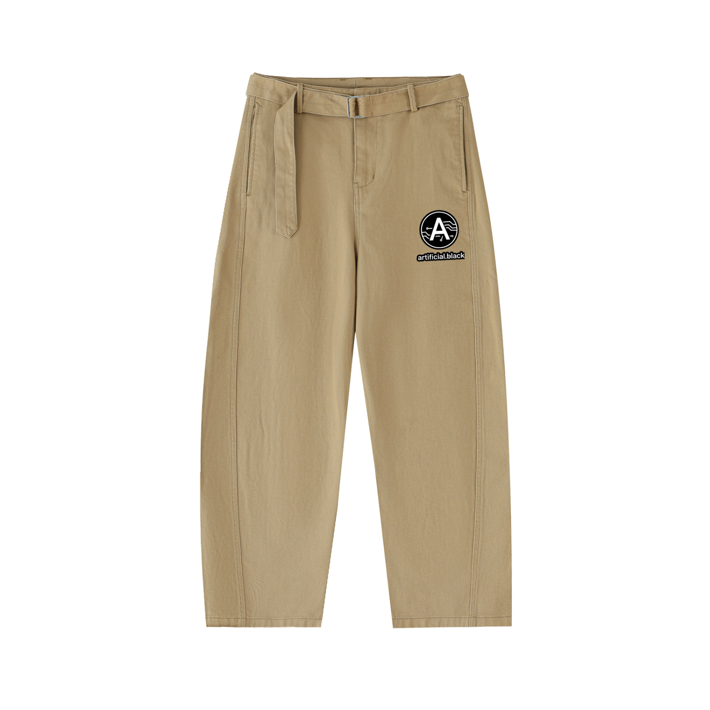 Digital Logo Barrel-leg Chino Pants