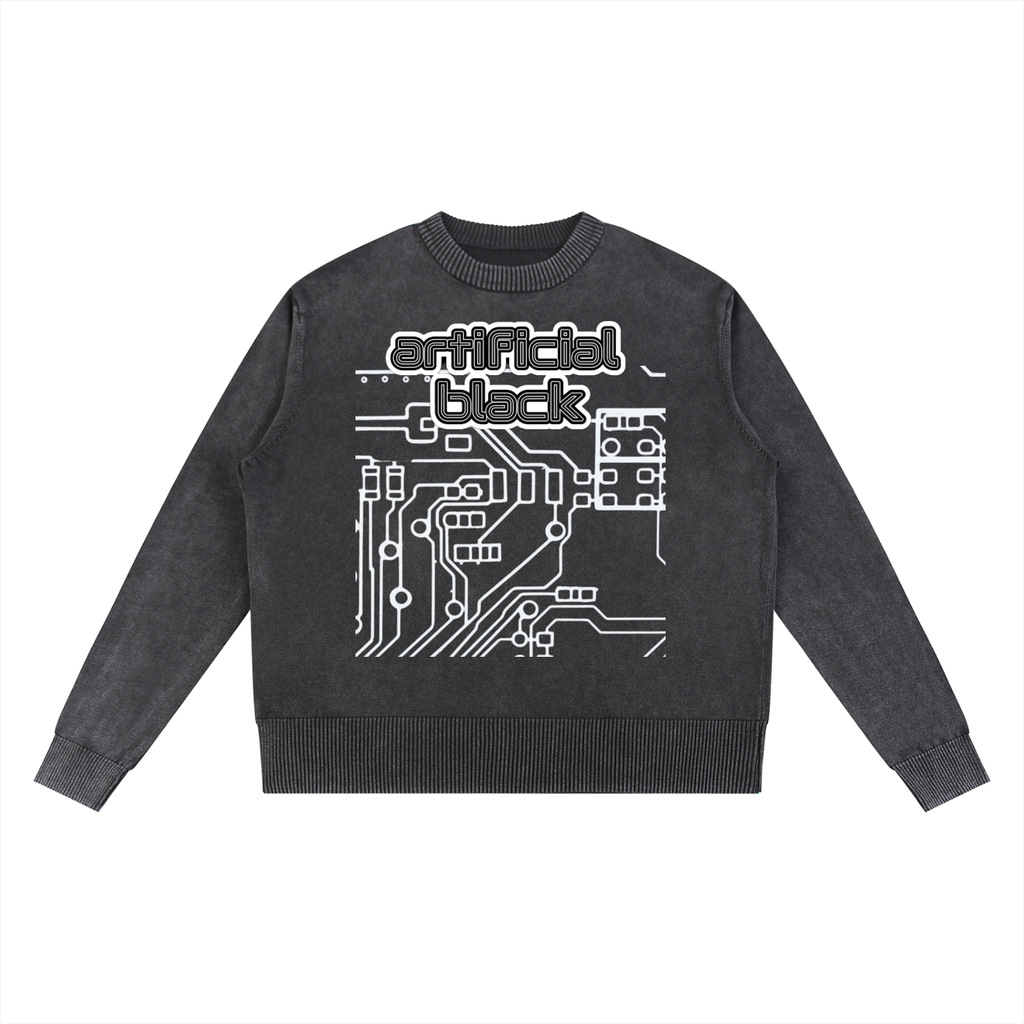 Digital Mineral Wash Oversized Sweater