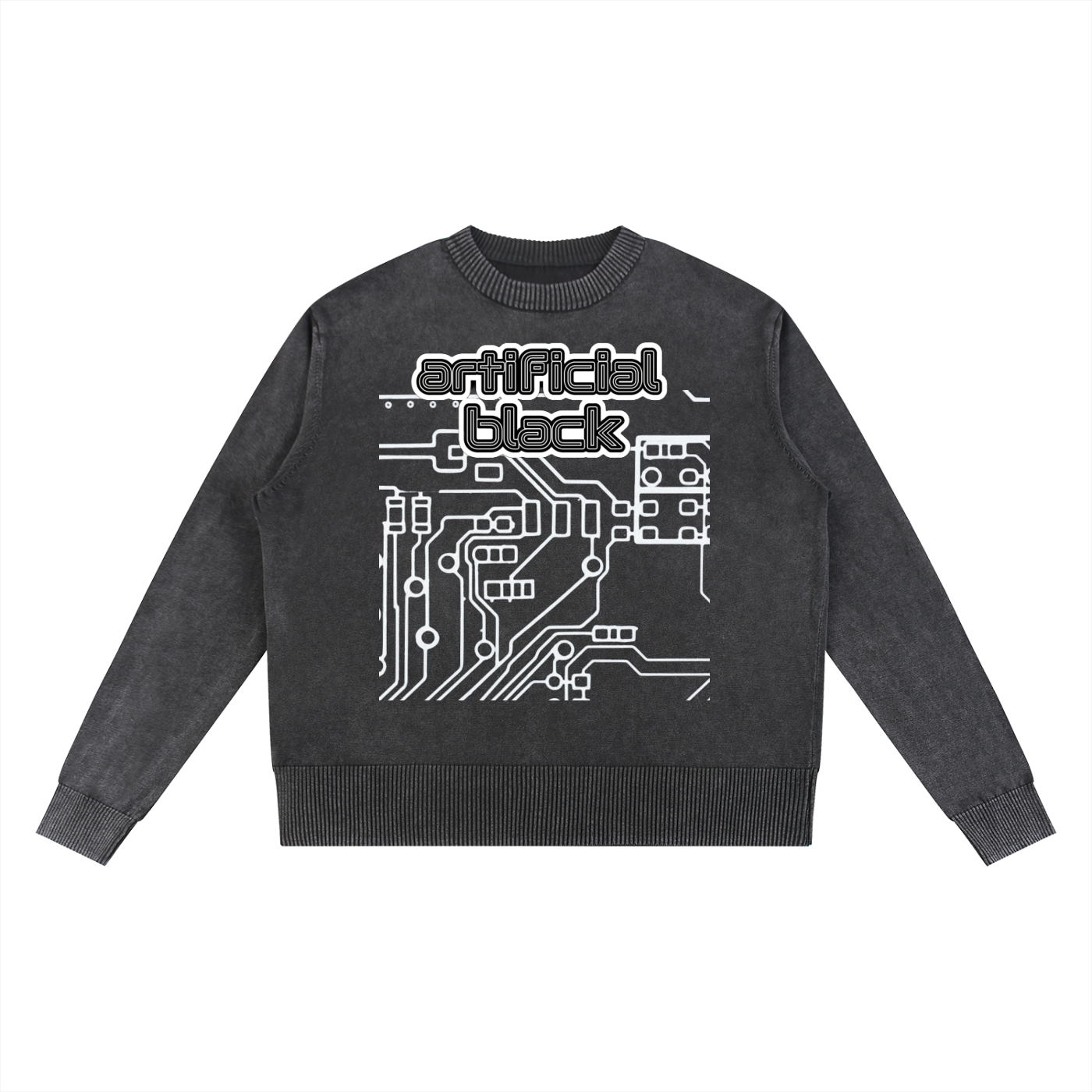 Digital Mineral Wash Oversized Sweater