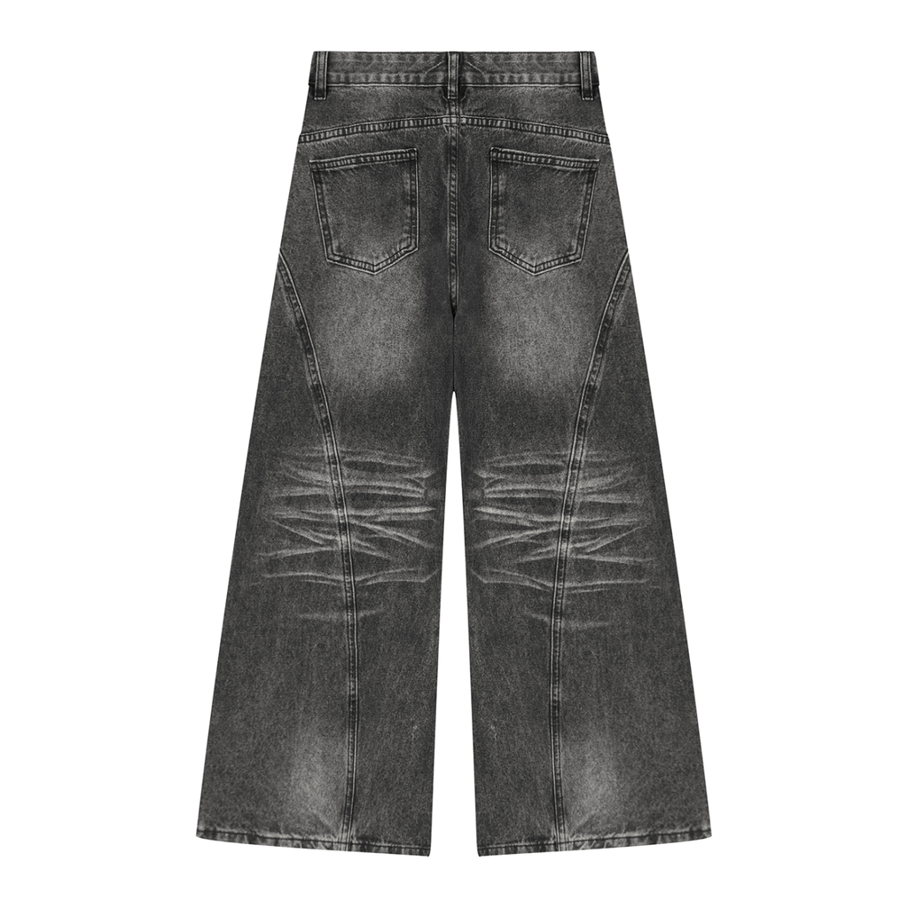 Women’s Vintage Wash Digital Wide Leg Denim Jeans