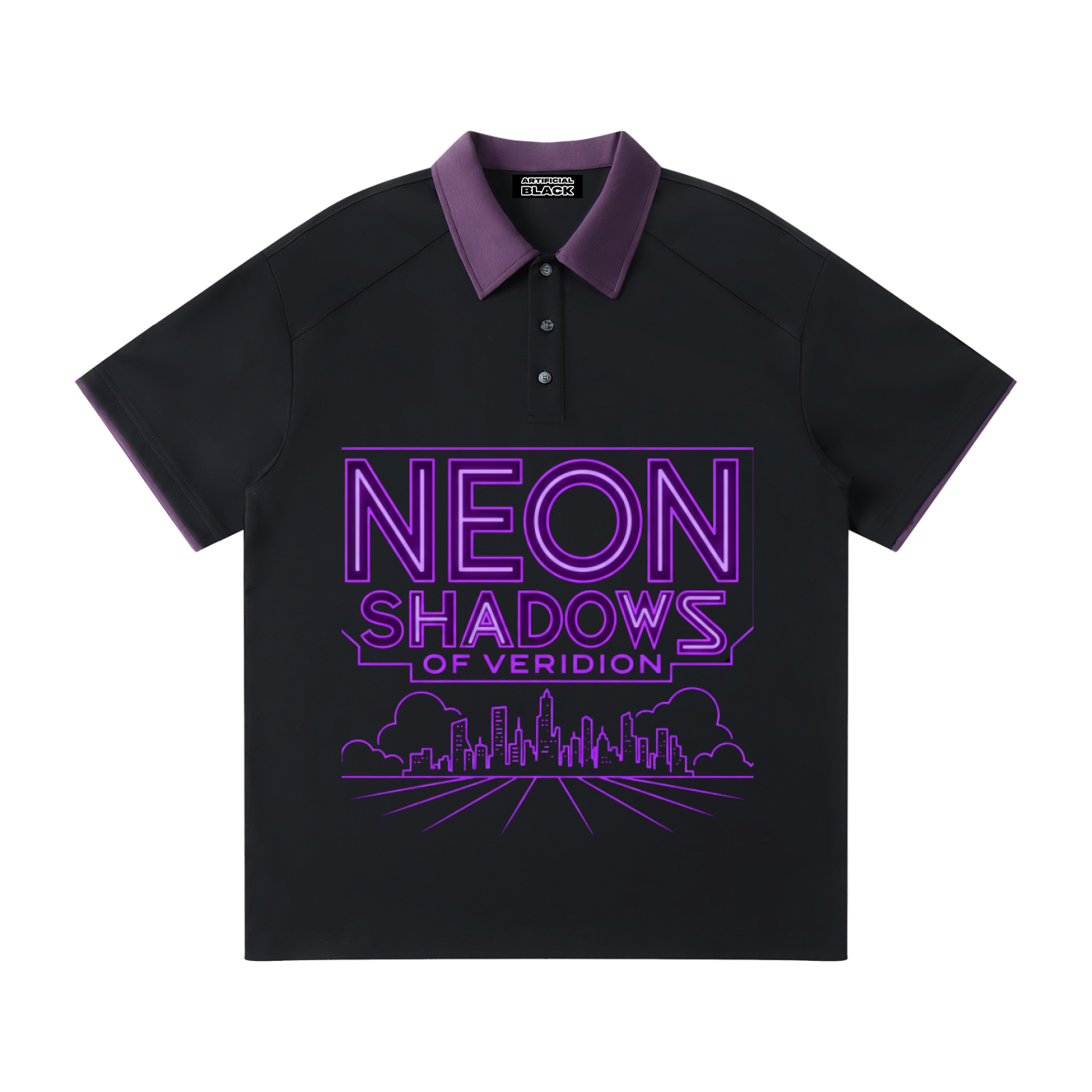 Contrast Collar Raglan Polo Shirt