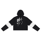Women’s Cropped time Vines & Lace-Panel Hoodie