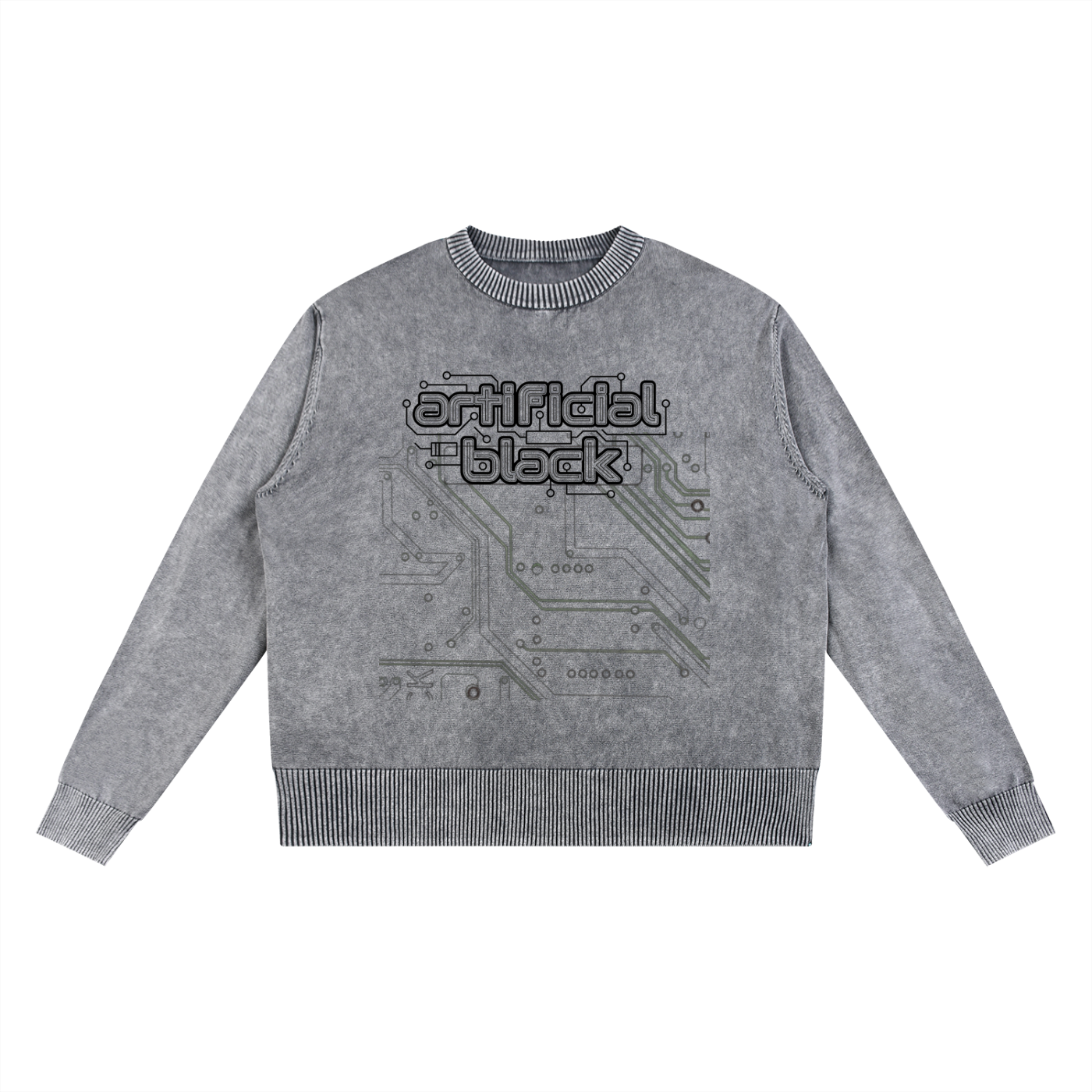 Digital Mineral Wash Oversized Sweater