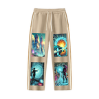 Contrast Side-Stripe Straight-Leg  Pants