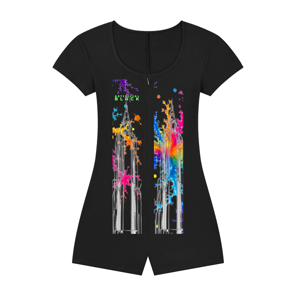 Women's Activated Antimatter Dual-Function Cape Tie-Waist Romper