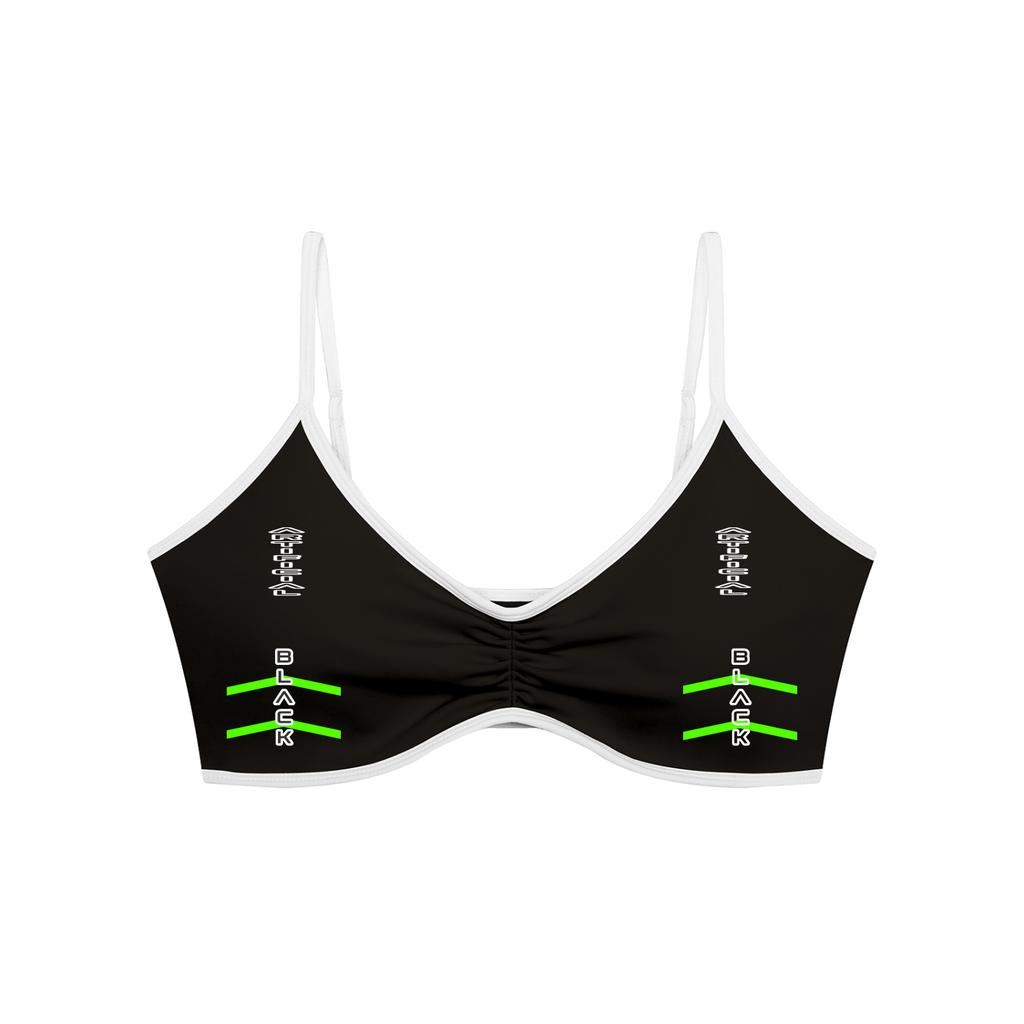 Women's Color Block Ruched V-Neck Sports Bra