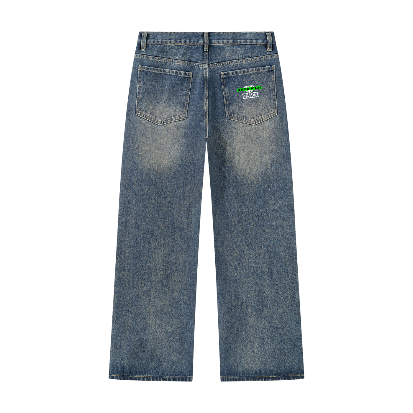 Men’s Vintage Wash Straight Leg Denim Jeans