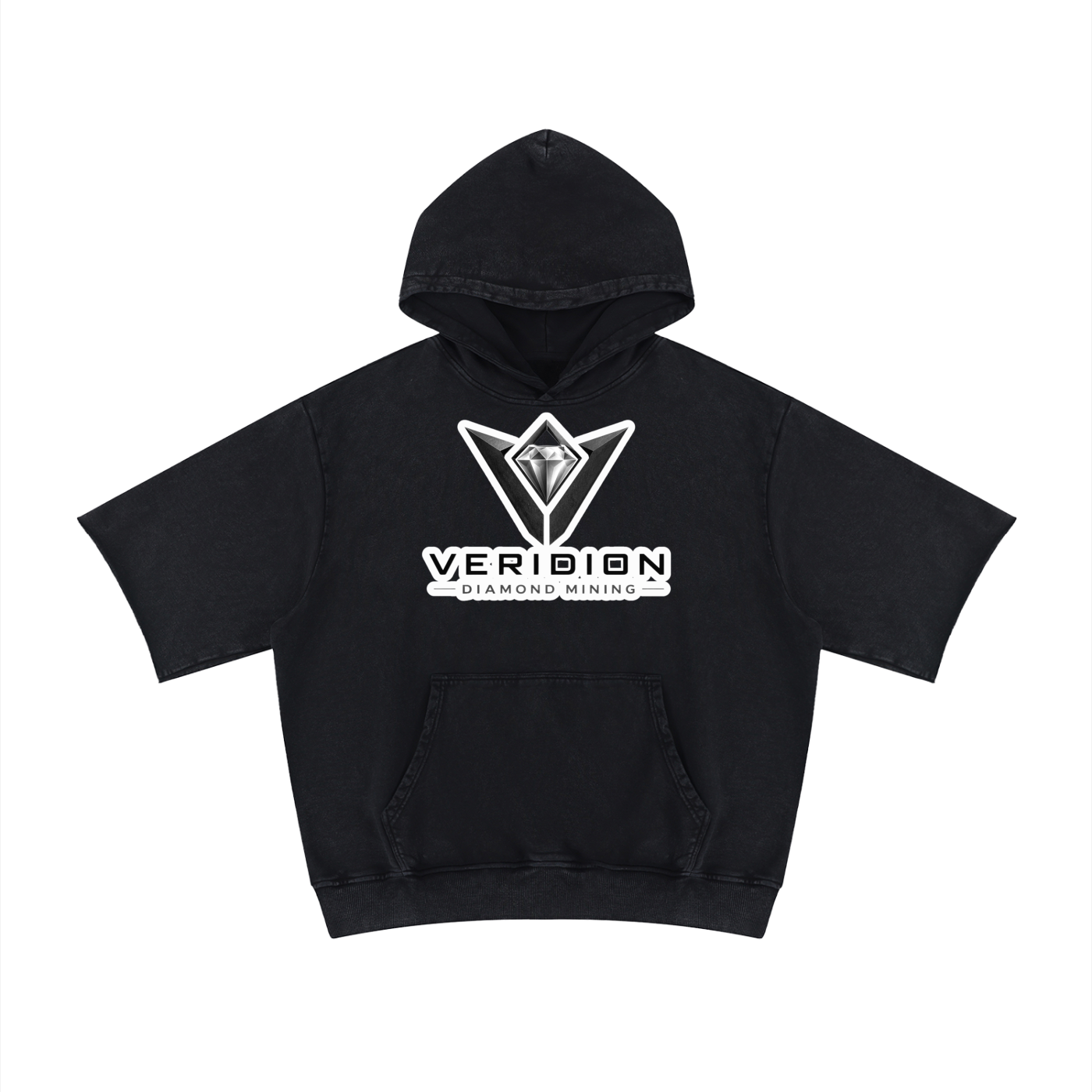 Veridion Diamond Mining Mineral Wash Short Sleeve Hoodie