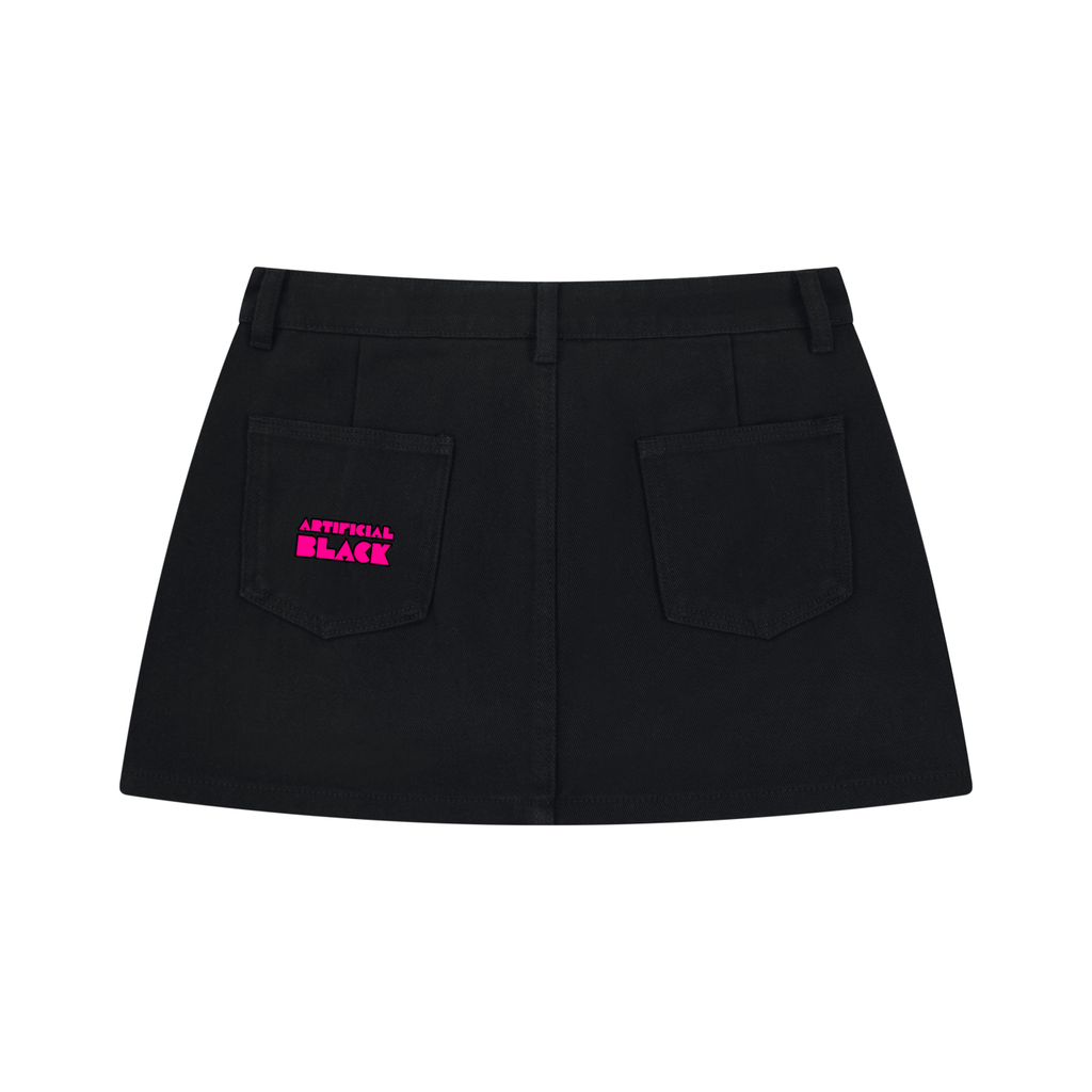 A.B. Neon Studded City Denim Mini Skirt