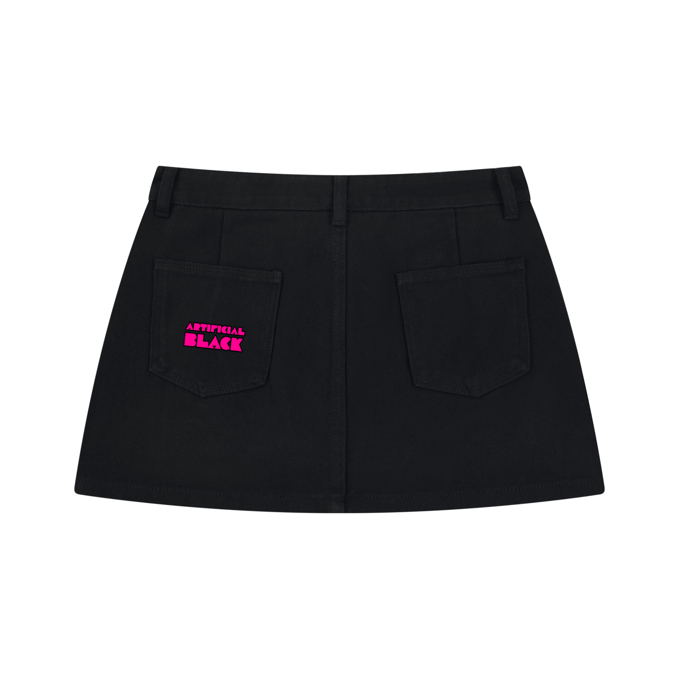 A.B. Neon Studded City Denim Mini Skirt