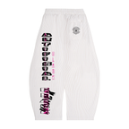 Vertical Stripe Drawstring Barrel Pants