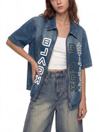 Unisex A.B. Vintage Reflections Full-Zip Denim Shirt