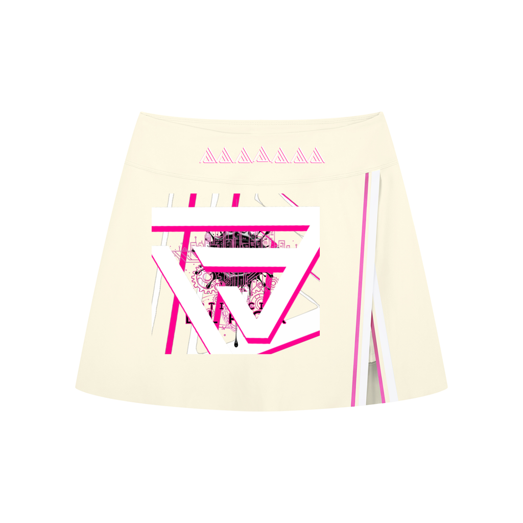 Women's A-Line Contrast Panel Slit Skirt