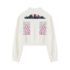 Neon City Nights Crop Denim Jacket