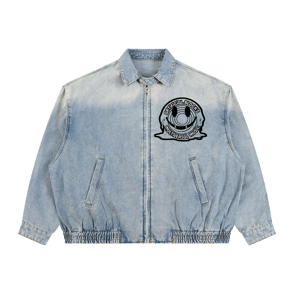 Unisex Vintage Wash Multiversal Music Denim Jacket