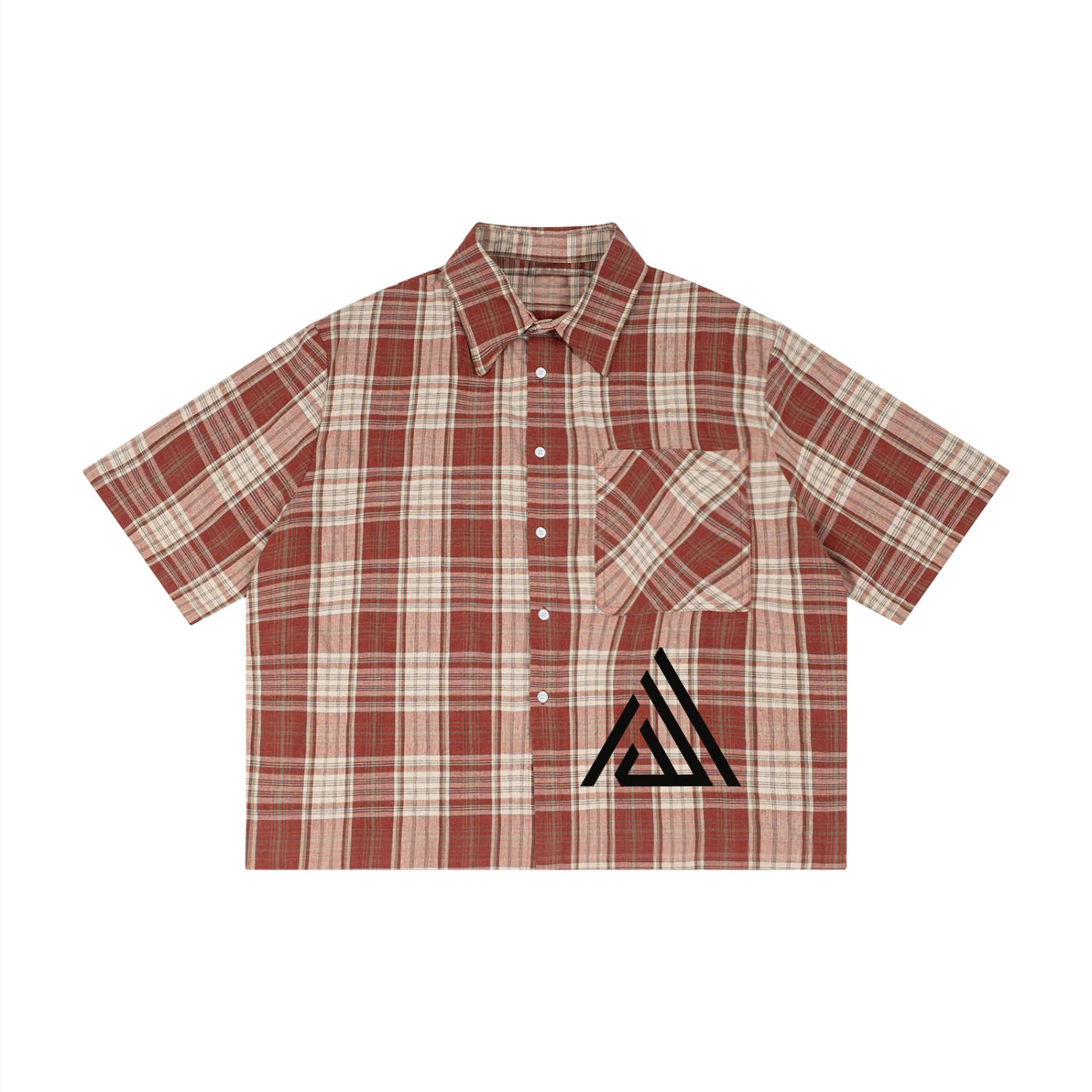Unisex Plaid Boxy Short Sleeve Shirt