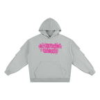 Digitally Enhanced Neon Logo Ruched Sleeve Hoodie