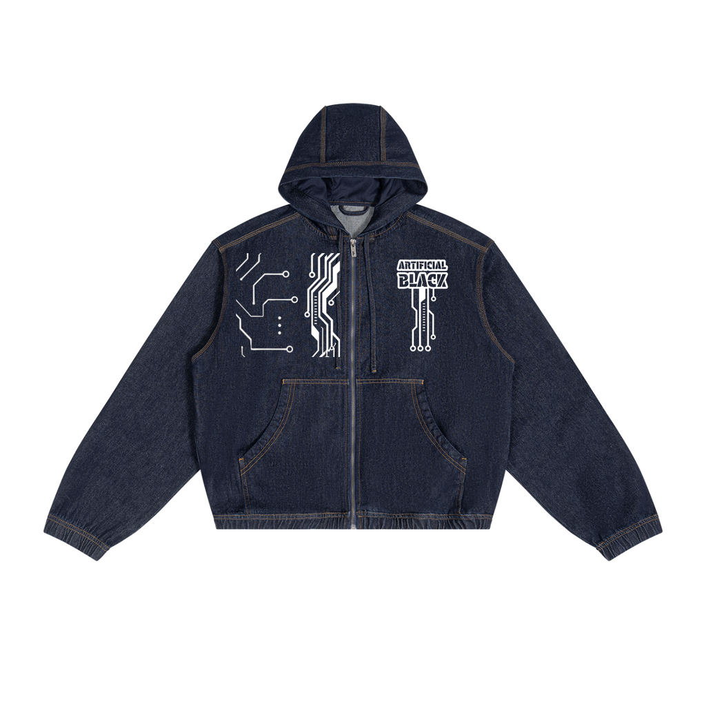 Men's Boxy Digital Wash Hooded Denim