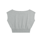 Women’s Logo Boatneck Raw Edge Crop T