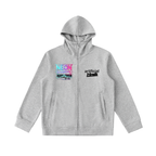 "NeonShadows" High Neck  Zip-Up Hoodie